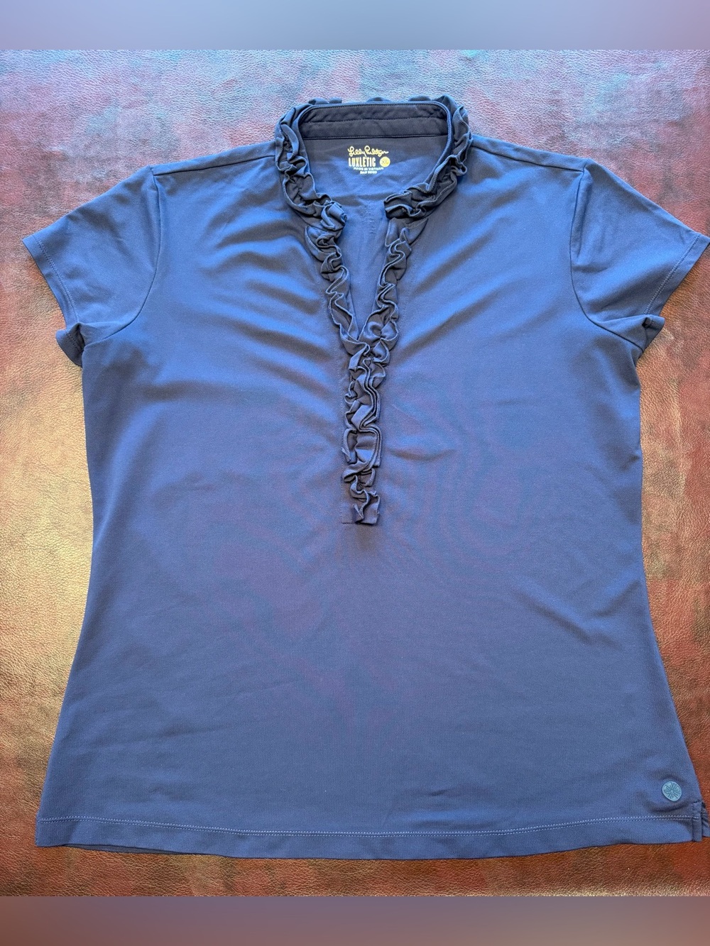 Lilly Pulitzer Frida Ruffle Shirt, size XL - Picture 2 of 8